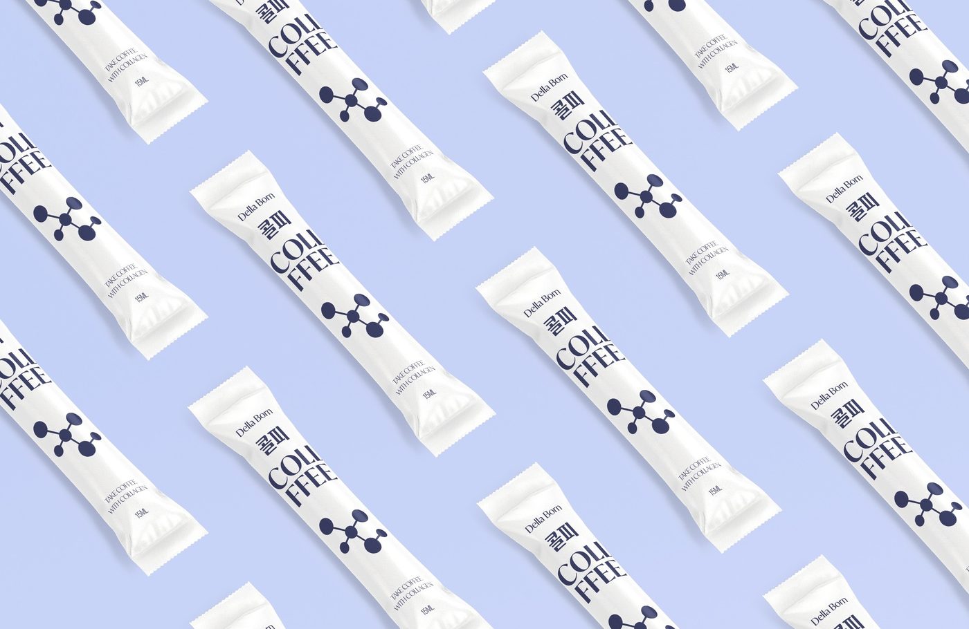 Sticks in a diagonal pattern on light blue