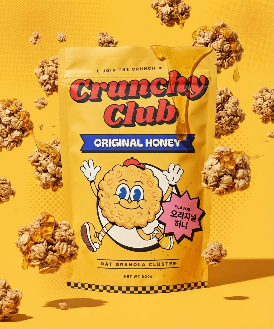 Original Honey pouch with dripping honey and granola