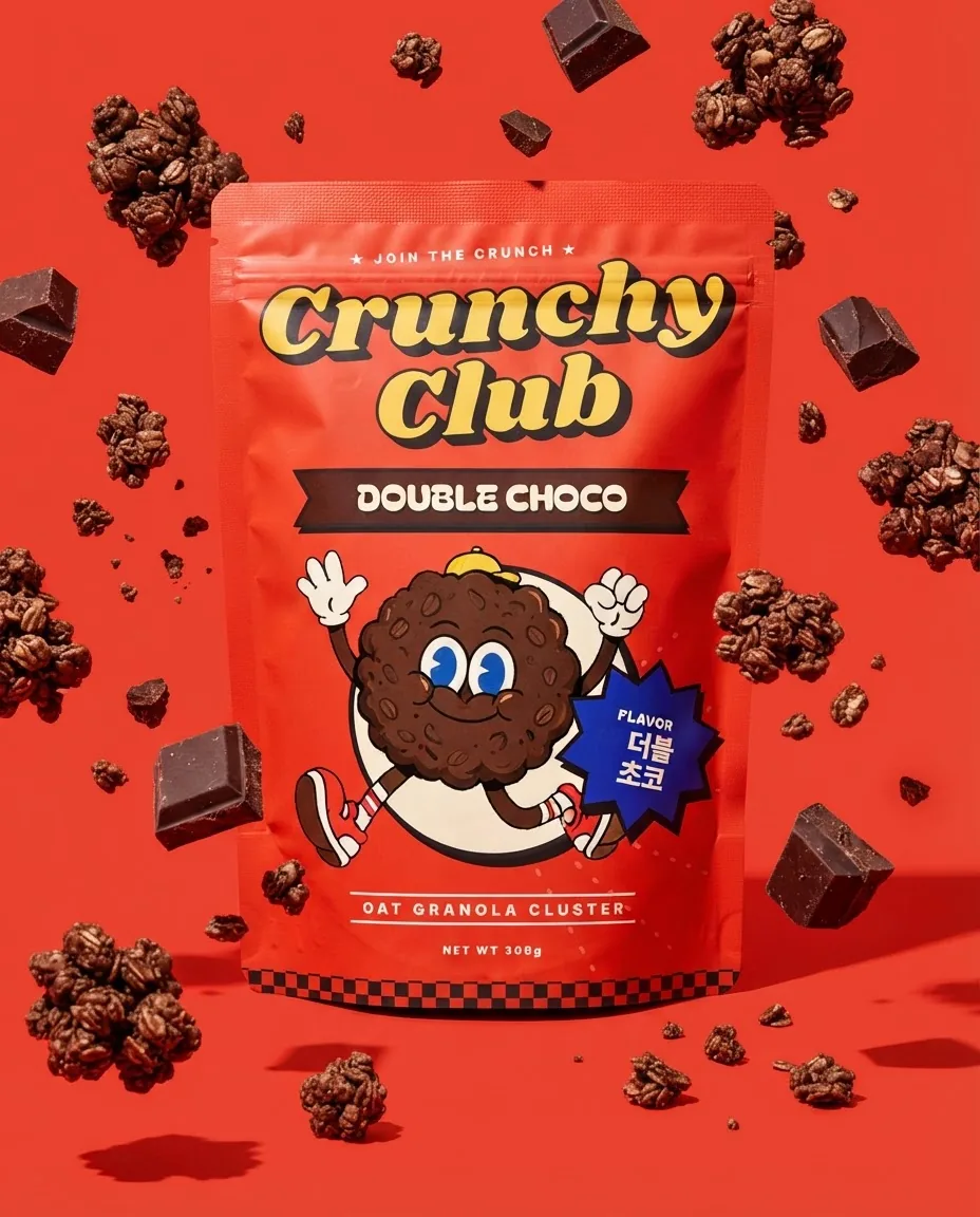 Double Choco pouch with chocolate chunks flying