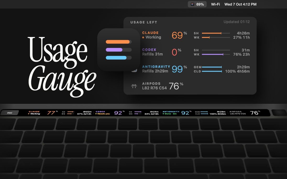 Usage Gauge — AI 사용량 뷰어